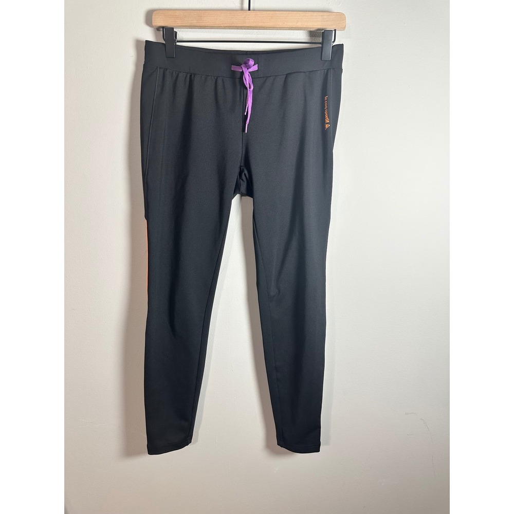 Le Coq Sportif Womens Black Orange Purple Modulate Running Leggings Size 75 M